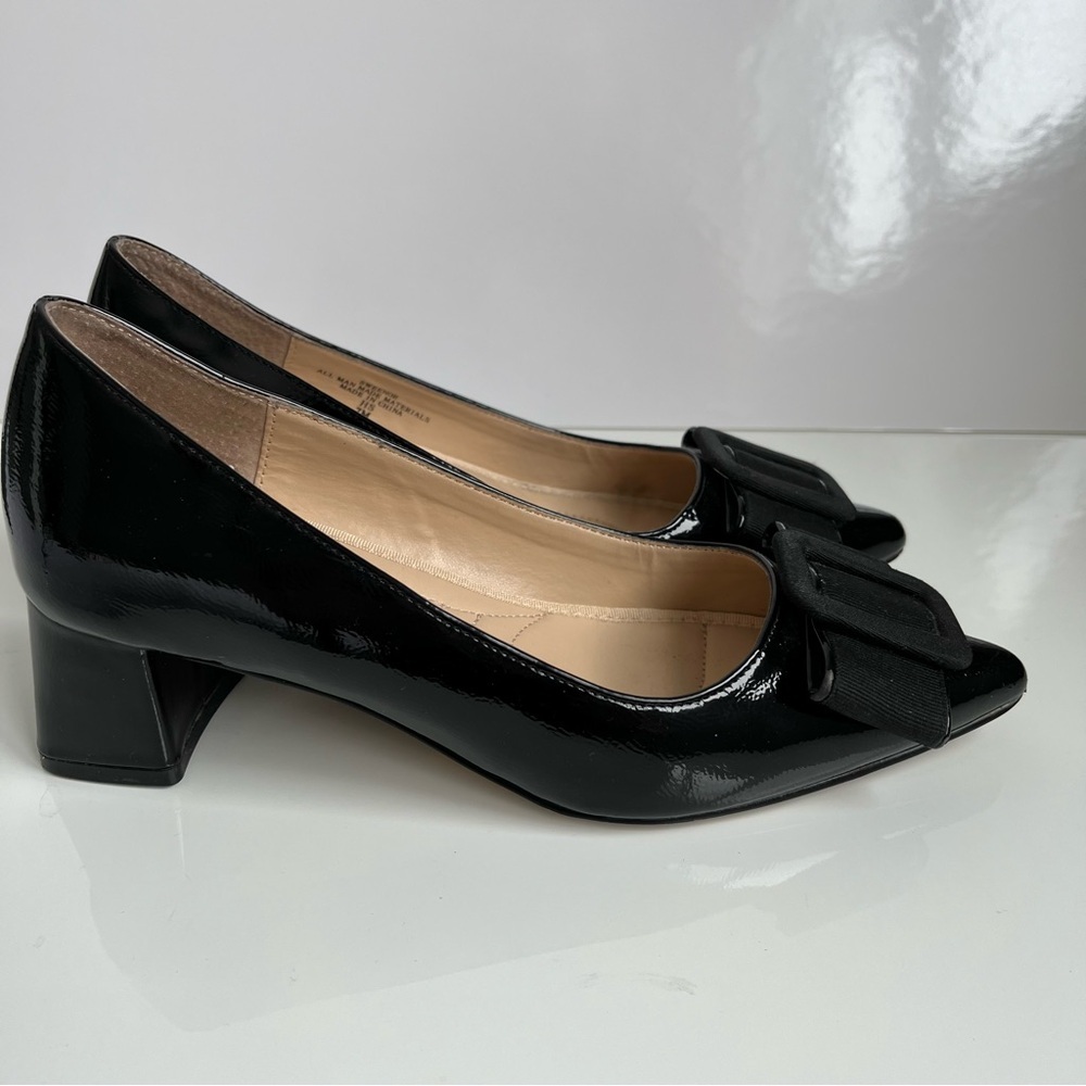 Adrienne Vittadini Black Patent Block Heel Size 7 - Picture 11 of 12